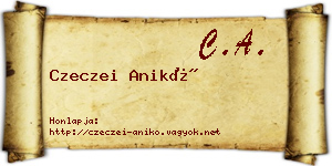Czeczei Anikó névjegykártya